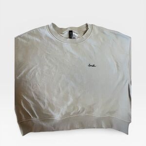 Divided SMILE Cropped Crewneck Sweatshirt in Off-White